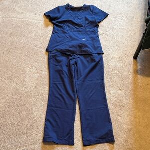 Grey's Anatomy Women's Navy Blue Scrub Set